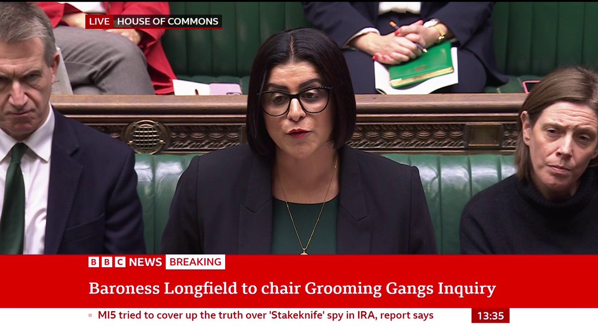 Grooming gangs inquiry will be "completed within three years, supported by a £65m budget", Home Secretary Shabana Mahmood tells the Commons