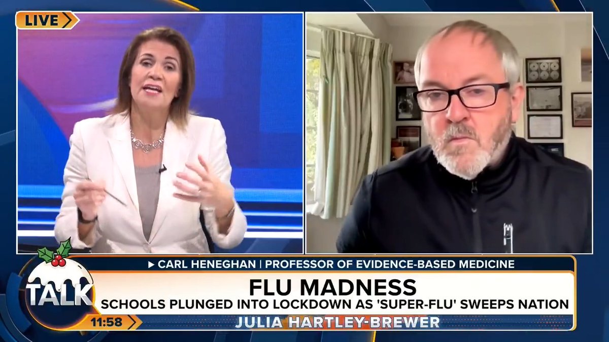 🚨Downing Street has encouraged people to wear masks in public as a "tidal wave" of flu hits the UK. "Lockdowns and masks don't work. Most of the lessons that seemed to have been learnt from the pandemic seem to be the exact opposite of what is evidence-based." Julia Hartley-Brewer