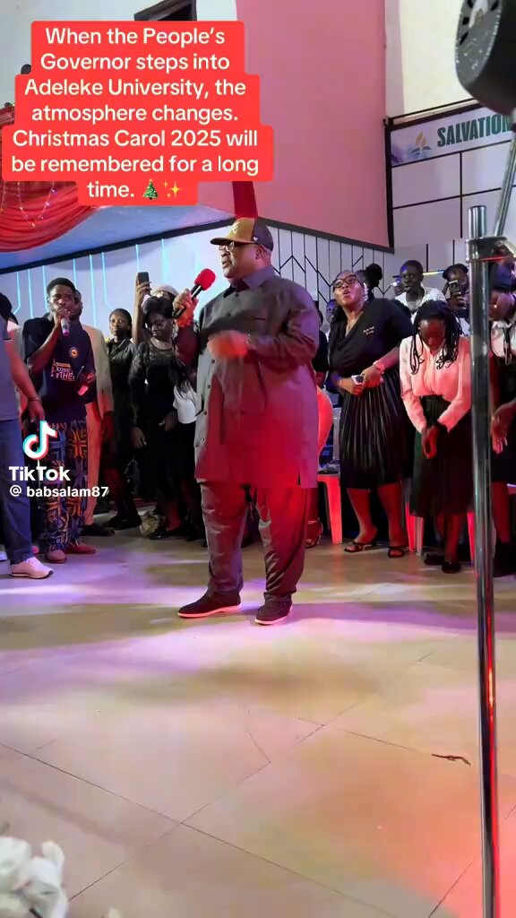 Governor Adeleke at Adeleke university Christmas carol.