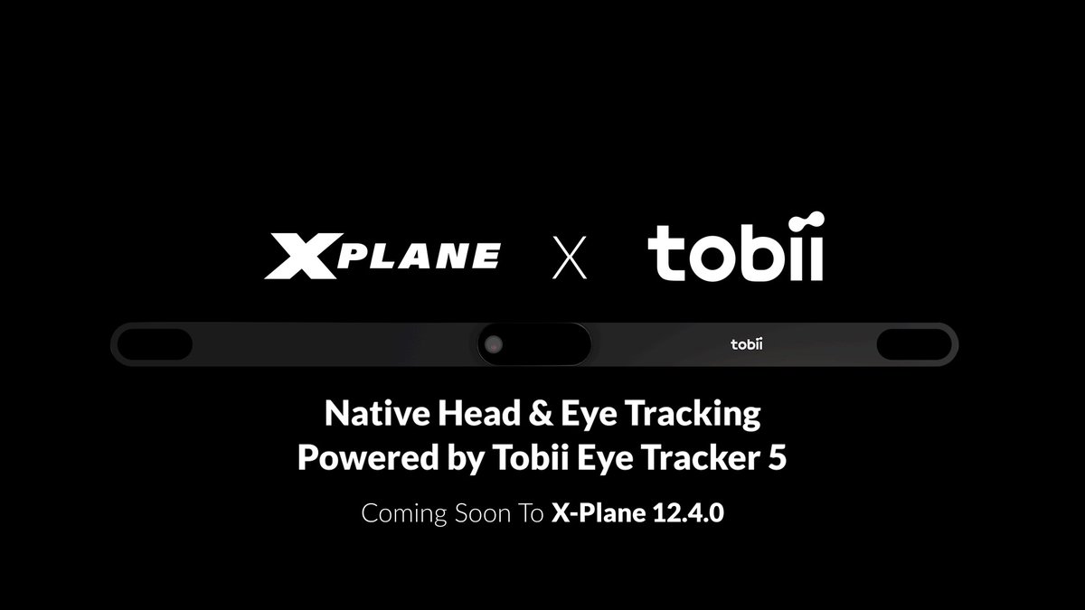 We're excited to announce that Tobii Gaming will be teaming up with X-Plane for "12.4.0 - The C-Check Update" to bring native head &amp; eye tracking via the Tobii Eye Tracker 5. 🤝 👀