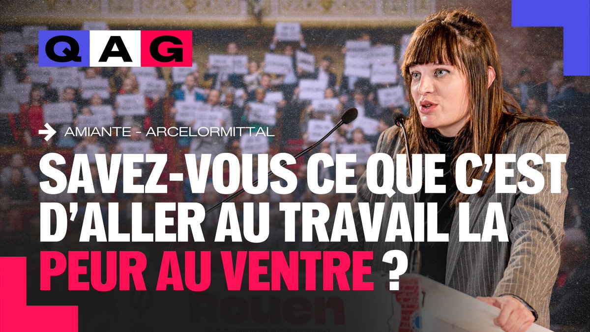 🔴🗣️ « Depuis 30 ans, nous avons manipulé chaque jour de l’amiante, sans protection, et sans le savoir ! » URGENT ! Alma Dufour lit dans l'hémicycle la lettre des ouvriers d’ArcelorMittal de Fos-sur-mer ! « Le Gouvernement voudrait balayer la nationalisation d’ArcelorMittal que La France insoumise a fait adopter à l’Assemblée. Les travailleurs alertent depuis des années que leur emploi et leur santé sont en danger. L’État les laissera-t-il risquer un jour de plus leur vie au travail ? » #QAG #DirectAN