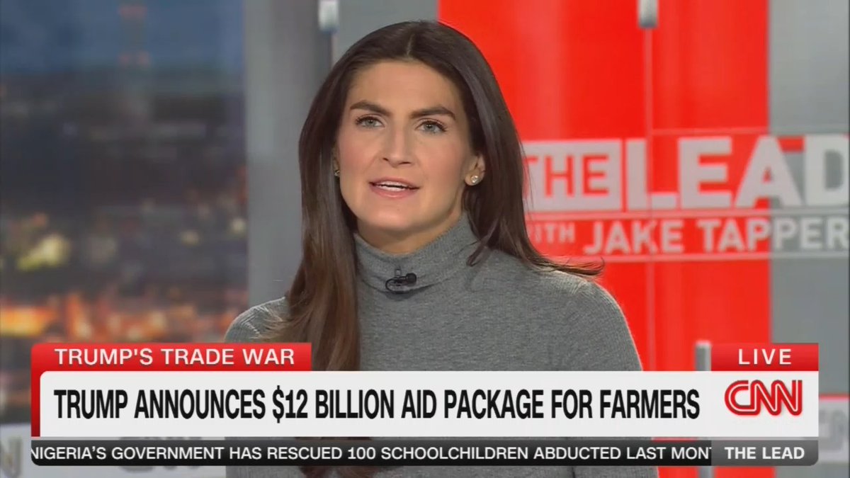 Host: Trump's tariffs are not helping farmers, and they're not directly paying for the bailout either. That's coming from a program that Congress appropriates every year. It's obviously ironic given the reason these farmers need this federal assistance is because of Trump's trade policies.