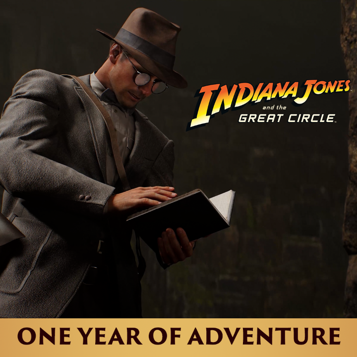 Indiana Jones and the Great Circle released one year ago and we’re celebrating by giving all players the Pankot Palace outfit, available now for free!