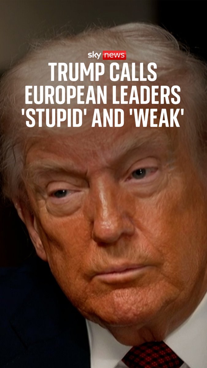 Donald Trump bashes European leaders in a sit down interview with Politico calling some of them 'stupid' and 'weak'. 🔗 Credit: Politico 