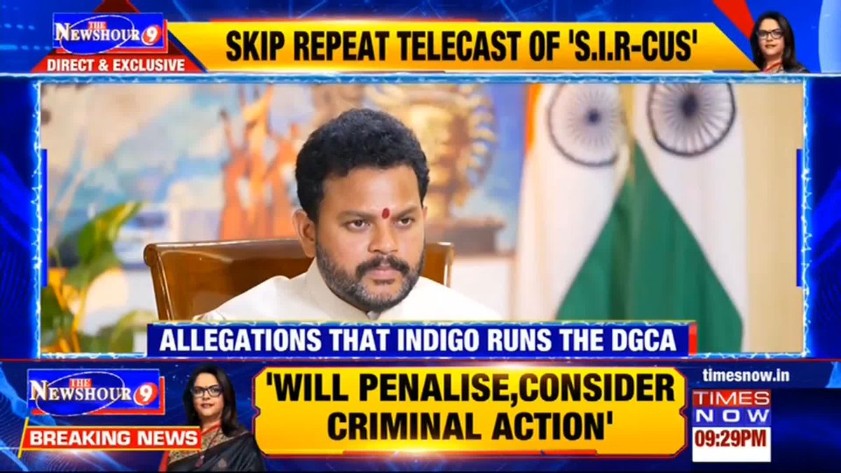 "The DGCA, which requires 1,034 personnel as per the last count, has only about 550. It’s half-empty; 50% of the positions are unfilled. How do you expect the DGCA to function?" "Safety was not compromised.." -Aviation Minister Ram Mohan Naidu Kinjarapu in conversation with Navika Kumar