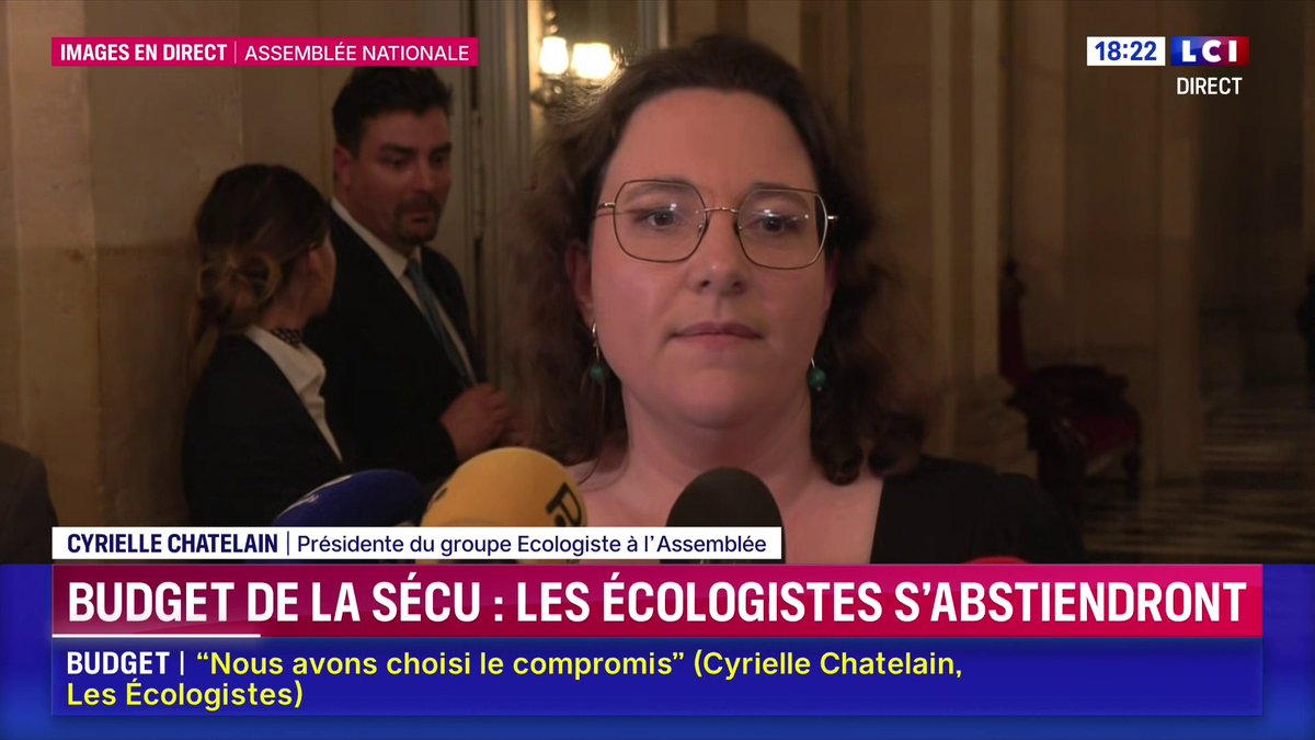 🔴 Vote du budget de la Sécu à l’Assemblée 🗣️ "Le groupe Écologiste et Social dans sa grande majorité s'abstiendra" : Cyrielle Chatelain