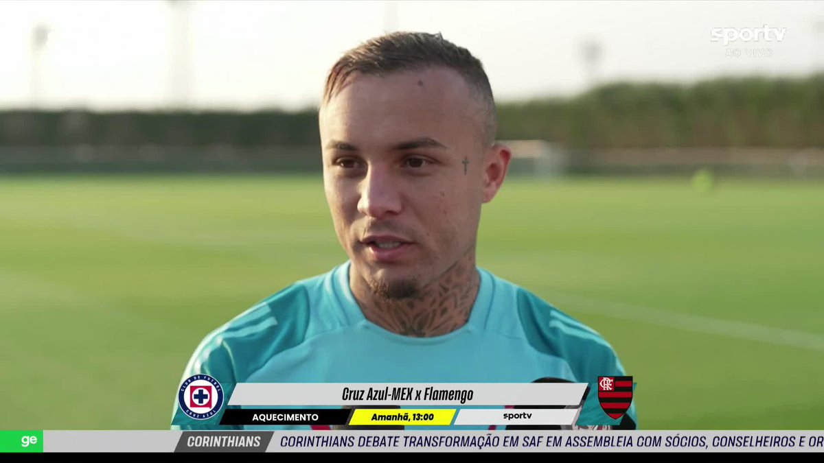 “Nosso objetivo era estar comemorando no fim do ano e estamos comemorando. E agora estou tendo a oportunidade de disputar o meu terceiro Mundial pelo Flamengo. Nós temos totais condições de sair daqui campeões.” 🎙️ Everton Cebolinha. 🎥 sportv | ge