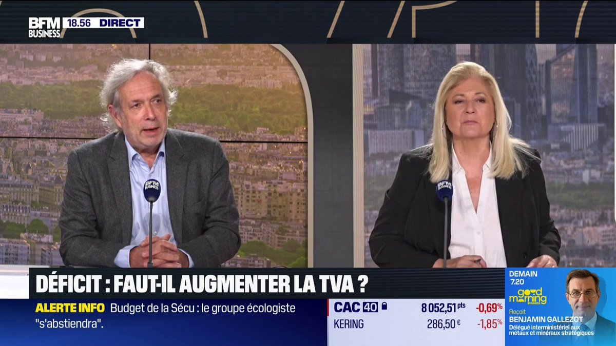 Déficit : faut-il augmenter la TVA ? "La France s’endette pour que les retraités épargnent. Sur les 400 Mds des retraites, il existe une marge pour réduire ces flux. Puis, il faut augmenter un impôt que tout le monde paye" 💬 hannezo guillaume, prof. associé à l’ENS 🎙️ Hedwige Chevrillon
