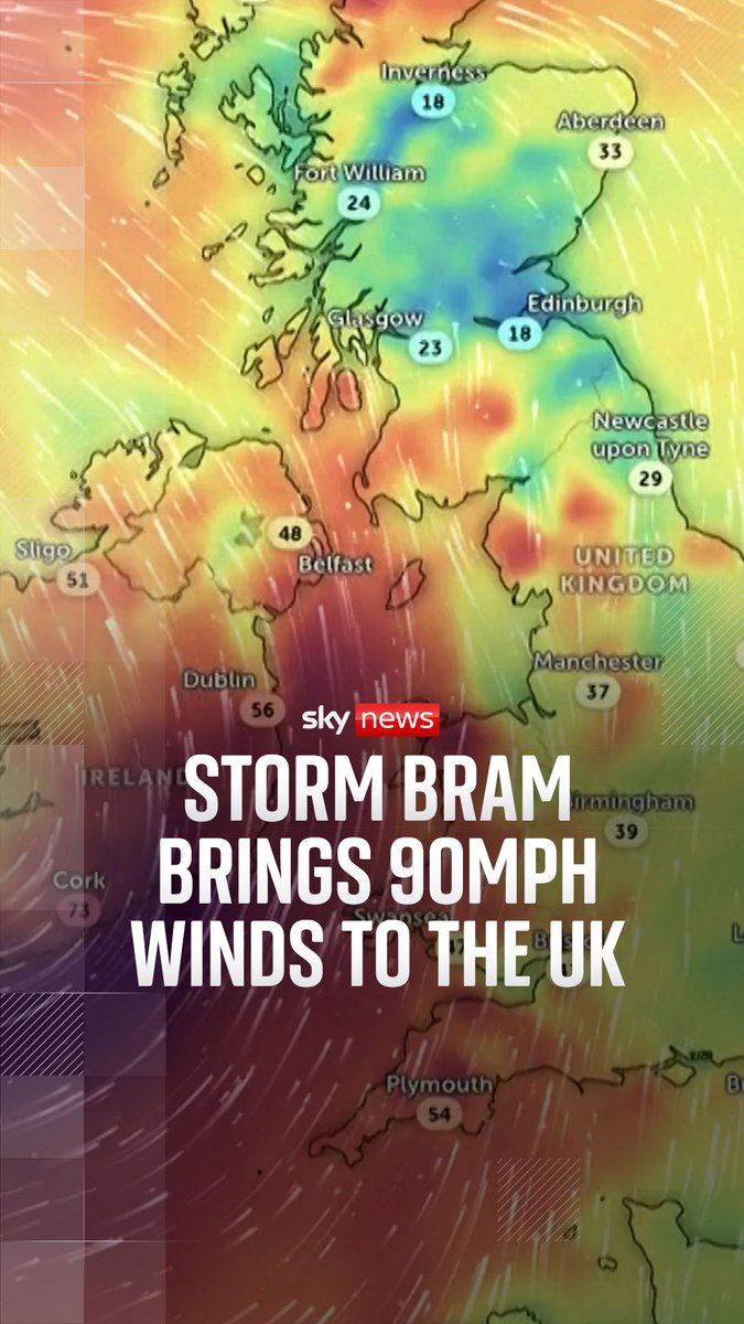 The Met Office has issued weather warnings for Scotland, Wales and southwest England as Storm Bram brings heavy rainfall and strong winds to parts of the UK. Forecasters have warned of treacherous conditions throughout today and tomorrow morning. Live ➡️