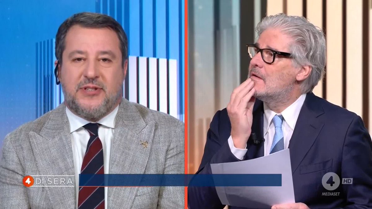 "Se Francesca Albanese avesse dignità, si dimetterebbe stasera stessa dall'incarico all'ONU" Matteo Salvini a #4disera