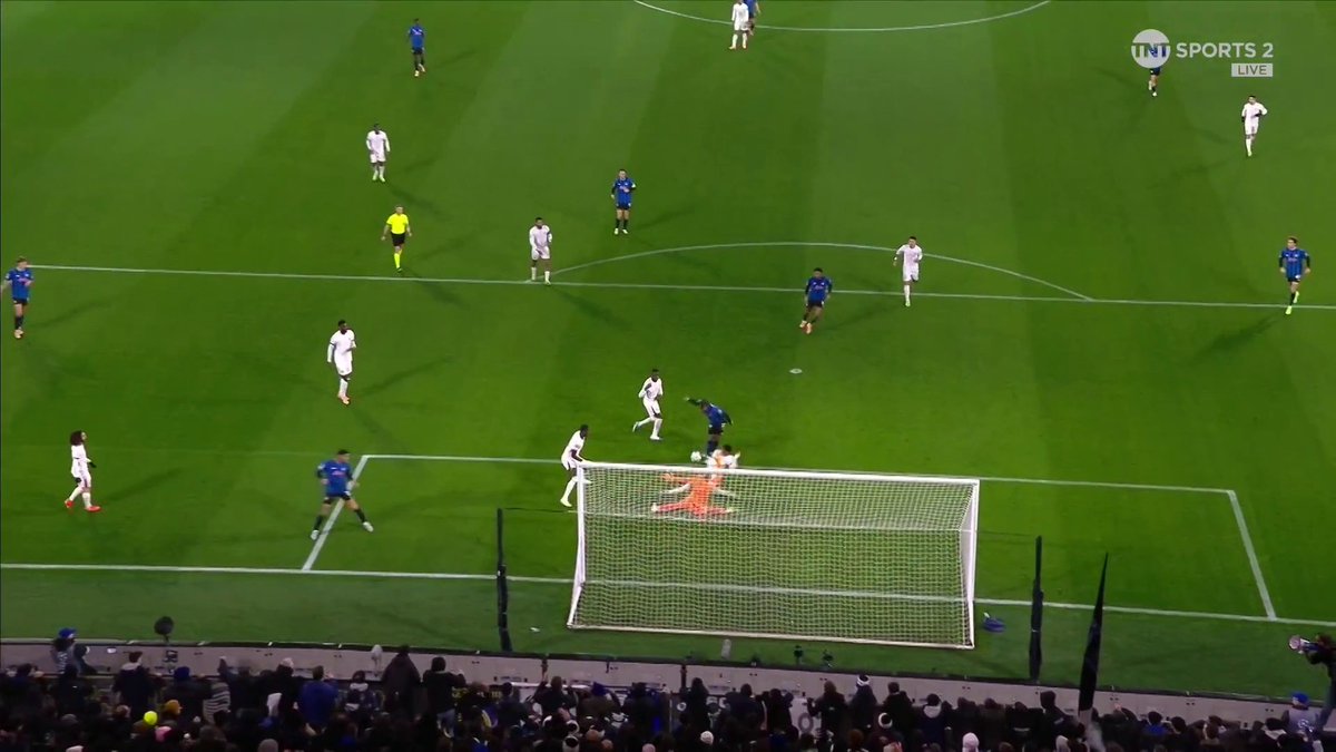 What a block Josh Acheampong ⛔️ An outstanding piece of defending from the 19-year-old to deny Ademola Lookman... TNT Sports &amp; discovery+ UK