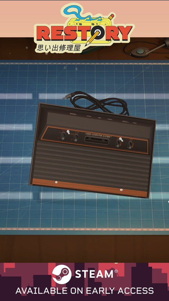 Restore Atari 2600s, CX40s, and more mid-2000s gadgets in ReStory - a repair shop simulator developed by ᴍᴀɴᴅʀᴀɢᴏʀᴀ 🕹️ ReStory. 🕹️ Congratulations to the dev team and tinyBuild | Wishlist ReStory! on their announcement during the Wholesome Snack Showcase! 🥳 Join the playtest: