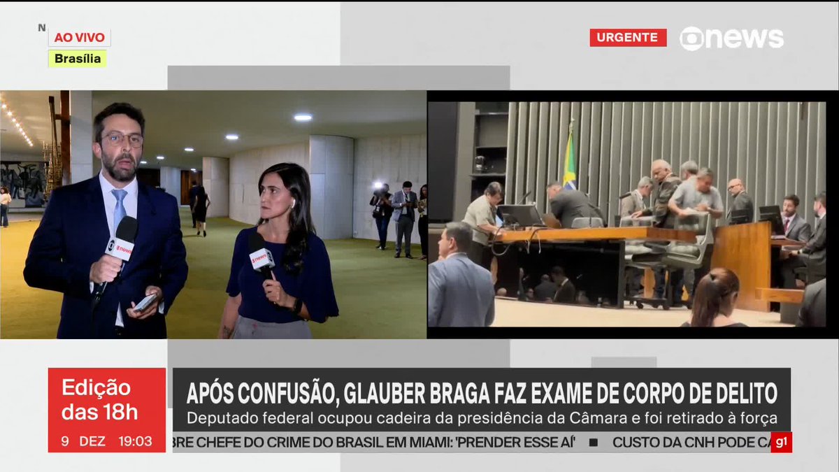 . Guilherme Balza relata agressões a jornalistas em tumulto na Câmara dos Deputados. Segundo o chefe da Polícia Legislativa, Marcelo Guedes, decisão de esvaziar o plenário foi do presidente da Casa, Hugo Motta. ➡ Assista ao #Edição18: #GloboNews