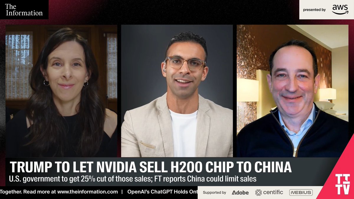 Will Nvidia actually sell its H200 chips to China? "I am surprised that we somehow went from the H20 being a bad idea, to the H200 being a good idea." "Until they start shipping and revenue gets cited by NVIDIA, I'm not yet a believer that this is a done deal." — Patrick Moorhead Full episode: