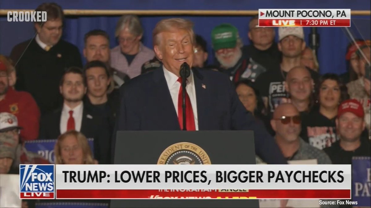 Trump on 2028: “They say I'm not allowed to run I don't know what the hell that's all about but that's okay. He said, 'Four more years.' You see the new hat? We have four more years. 2028."