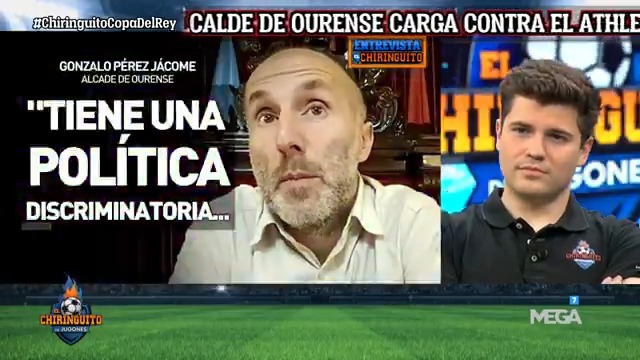 💣 El ALCALDE de OURENSE 'raja' de la FILOSOFÍA del ATHLETIC: 🔥 "Tiene un paralelismo con la XENOFOBIA, es una POLÍTICA DISCRIMINATORIA INTOLERABLE". ENTREVISTA El Chiringuito TV | Gonzalo Pérez Jácome -Alcalde de Ourense- se queda a gusto con Gorka.