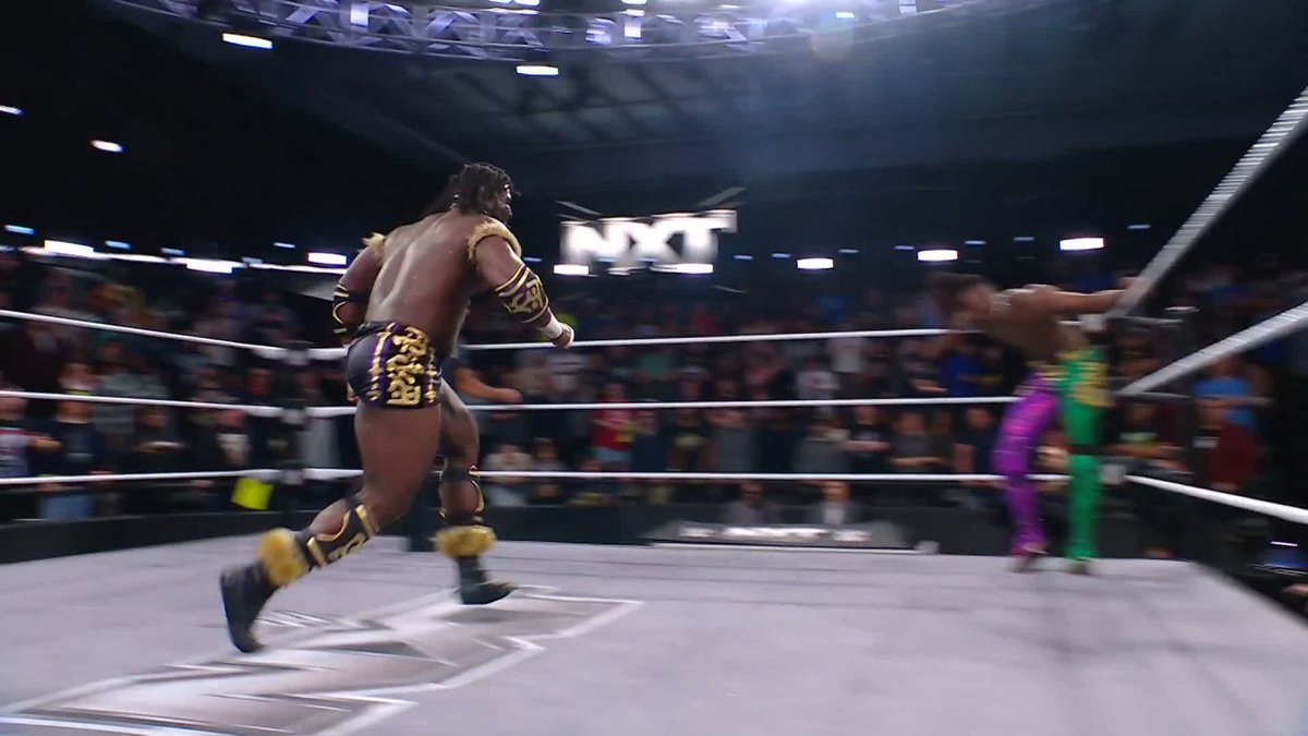 Speechless. 😲 Oba Femi beats Je'Von Evans to retain the NXT Championship...