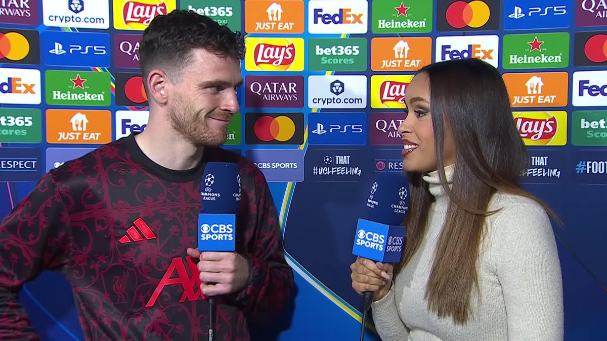 Andy Robertson on recent form under Arne Slot after Inter Milan 0-1 Liverpool. "I have [spoken to Mo Salah]. Last season he carried the whole team forward. We've all been below the standards of last season, Mo included &amp; he'll be the first to admit that."