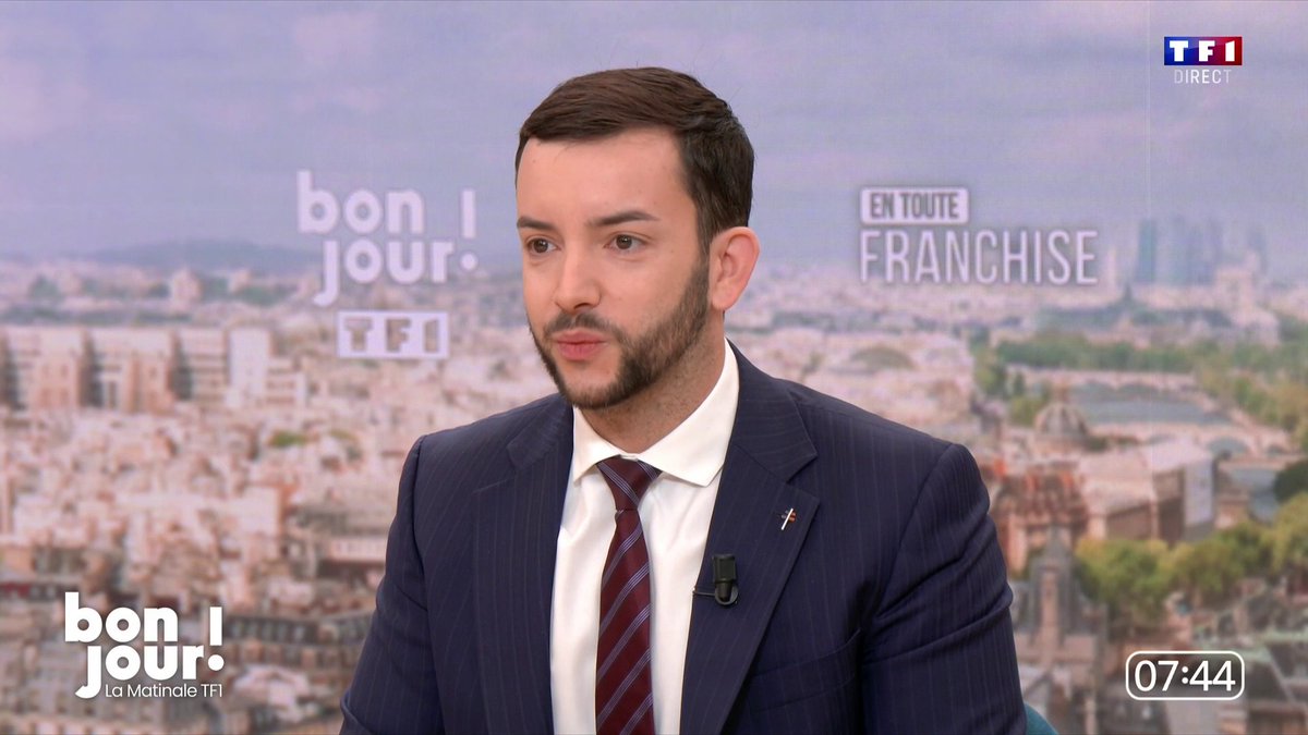Présidentielle : "On appliquera le gaullisme social (...) Il y a le temps d'avoir Marine Le Pen deux mandats, et Jordan Bardella deux mandats", Jean-Philippe Tanguy Ⓜ️ dans #BonjourLaMatinaleTF1