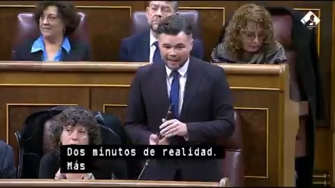 #EnDirecto | Rufián advierte a Sánchez de que "a la gente no le da": "¿De qué sirve un país que va como un tiro si a la gente no llega? Le exijo que saque la comida y la vivienda del mercado especulativo. Quien se quiera hacer rico que no lo haga ni con casas ni con comida"
