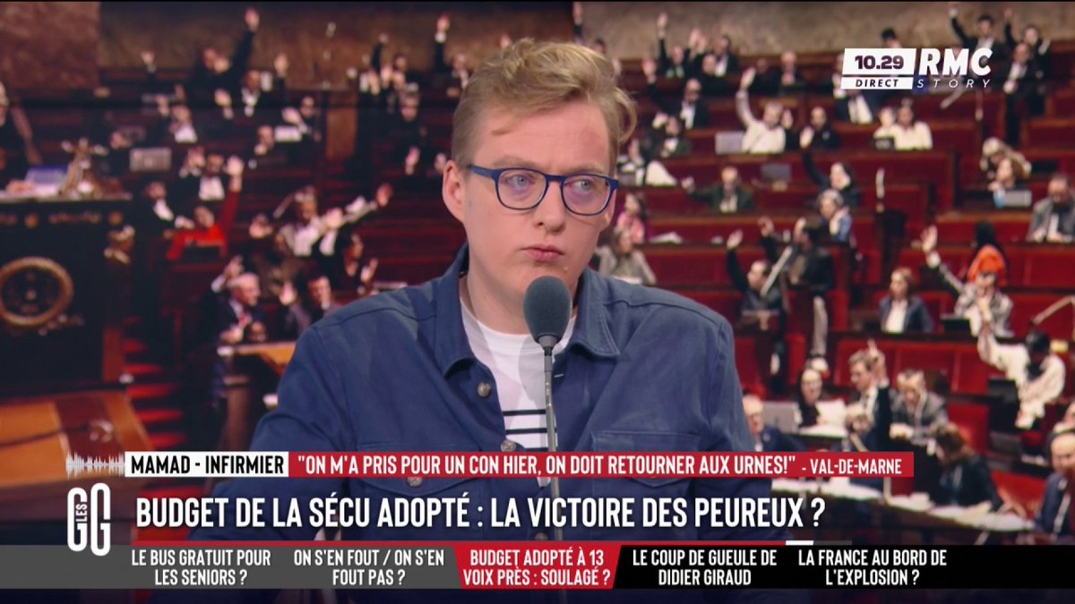 🗳️ Budget de la Sécu voté à 13 voix près 📞 Mamad : "On assiste à un spectacle désastreux pour notre pays ! On a 3 000 milliards de dettes ! J'ai voté pour le NFP, je me retrouve trahi par le PS... J'appelle tous les Français à sanctionner durant les municipales !" #GGRMC