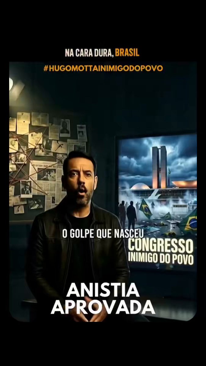 Enquanto o país tentava dormir, o CONGRESSO INIMIGO DO POVO trabalhava nos esgotos da Câmara para aprovar uma anistia indecente aos golpistas do 8/01 A covardia de Hugo Motta corre solta, mas o povo não vai engolir RENUNCIA HUGO MOTTA POVO NAS RUAS