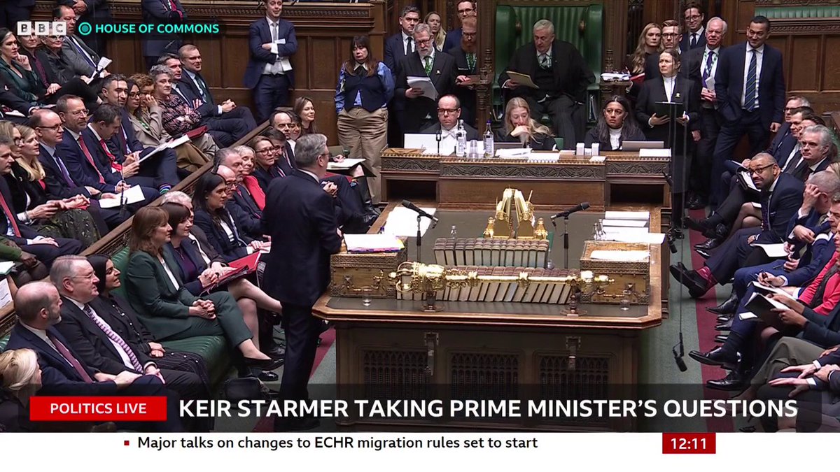 Speaking on doctors' strikes, Tory leader Kemi Badenoch asks the PM "how many appointments have been lost to strike action?" Keir Starmer says the Conservatives "left the NHS an absolute mess" #PMQs