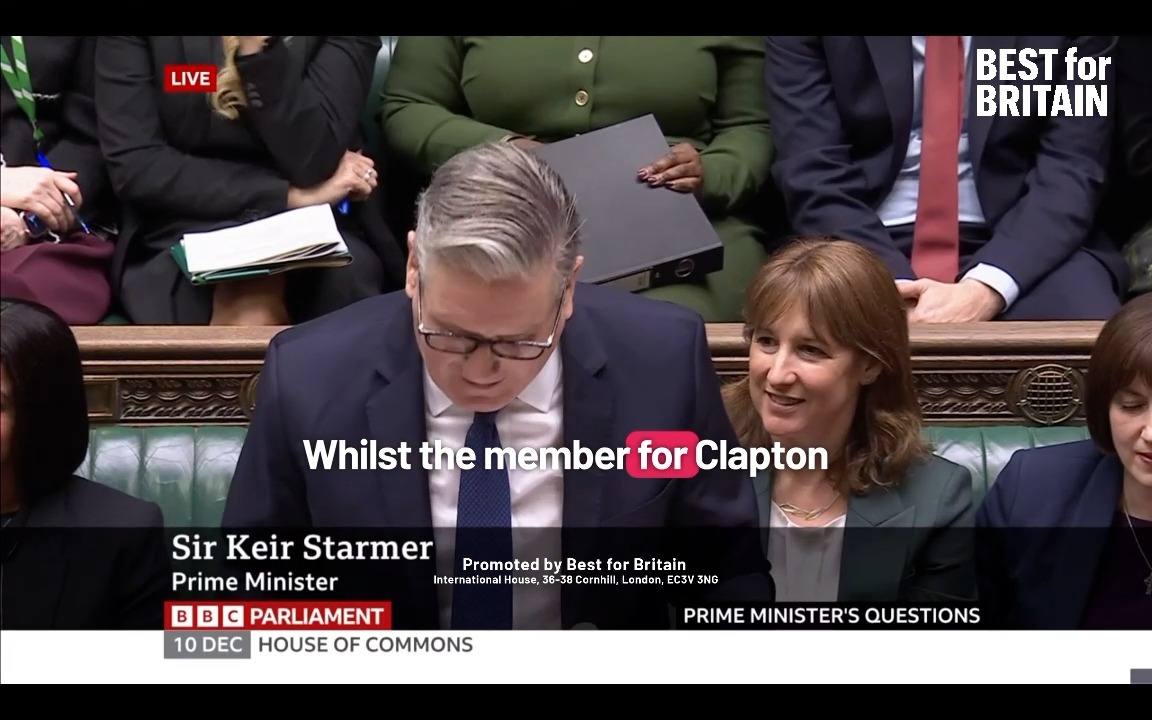 🚨 Keir Starmer attacks Reform UK during PMQs: "Chaos and division is a member of Clapton's life work."