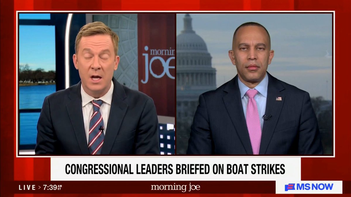 Hakeem Jeffries doesn't understand how striking boats of narco-terrorists smuggling drugs keeps Americans safe. JEFFRIES: “We’re still trying to determine…the overall rationale in promoting the safety and the national security of the American people.”