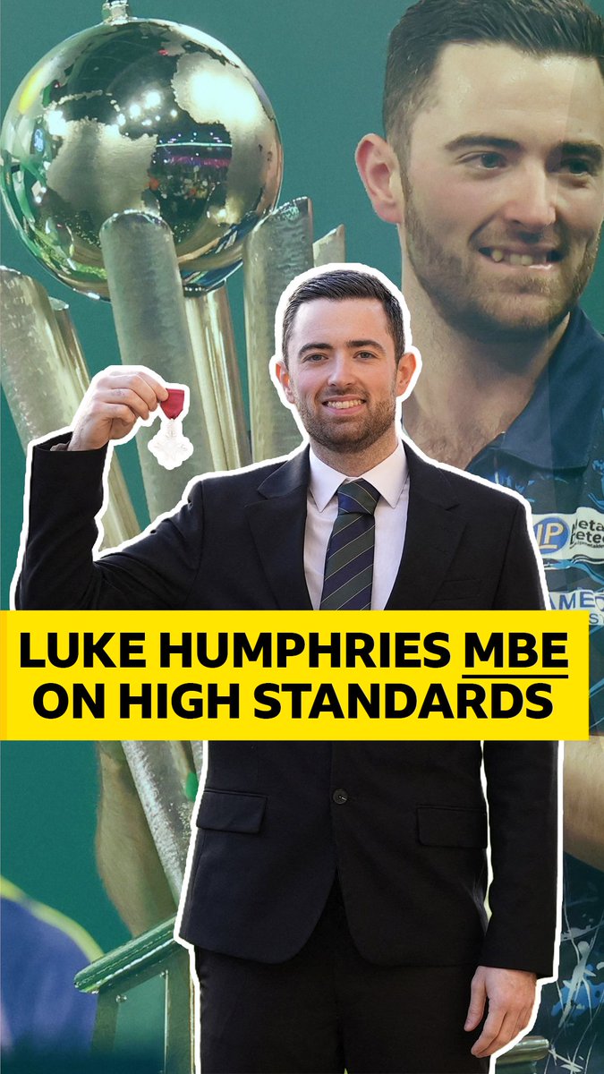 MBE received, next stop Ally Pally! 🎯 🏅 Luke Humphries tells James Gregg about his high standards 🎧 Hear more from Humphries, Luke Littler and others on 5 Live and BBC Sounds on Thursday ▶️ Opening night from the Alexandra Palace, 7:30-9pm #darts #bbcdarts