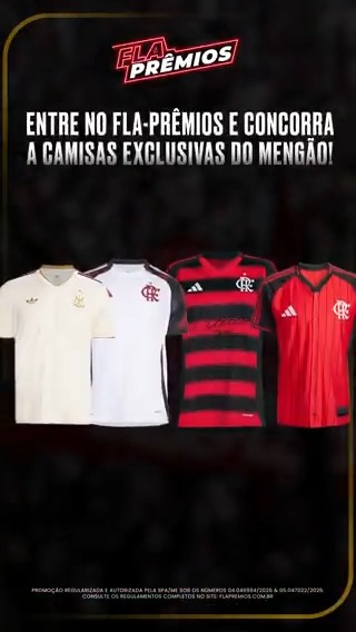 Já imaginou ganhar camisas exclusivas do Mengão? ❤️🖤 Rode a roleta e concorra! É grátis! Acesse: #ad