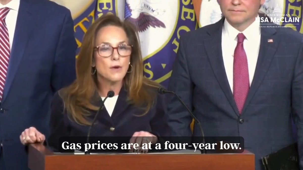 Republicans are laser-focused on passing legislation that lowers costs. And guess what? It’s already working. Gas prices are at a four-year low. Grocery prices are finally coming down. Wages are rising. And next year, Americans will see bigger paychecks because of the Working Families Tax Cuts.