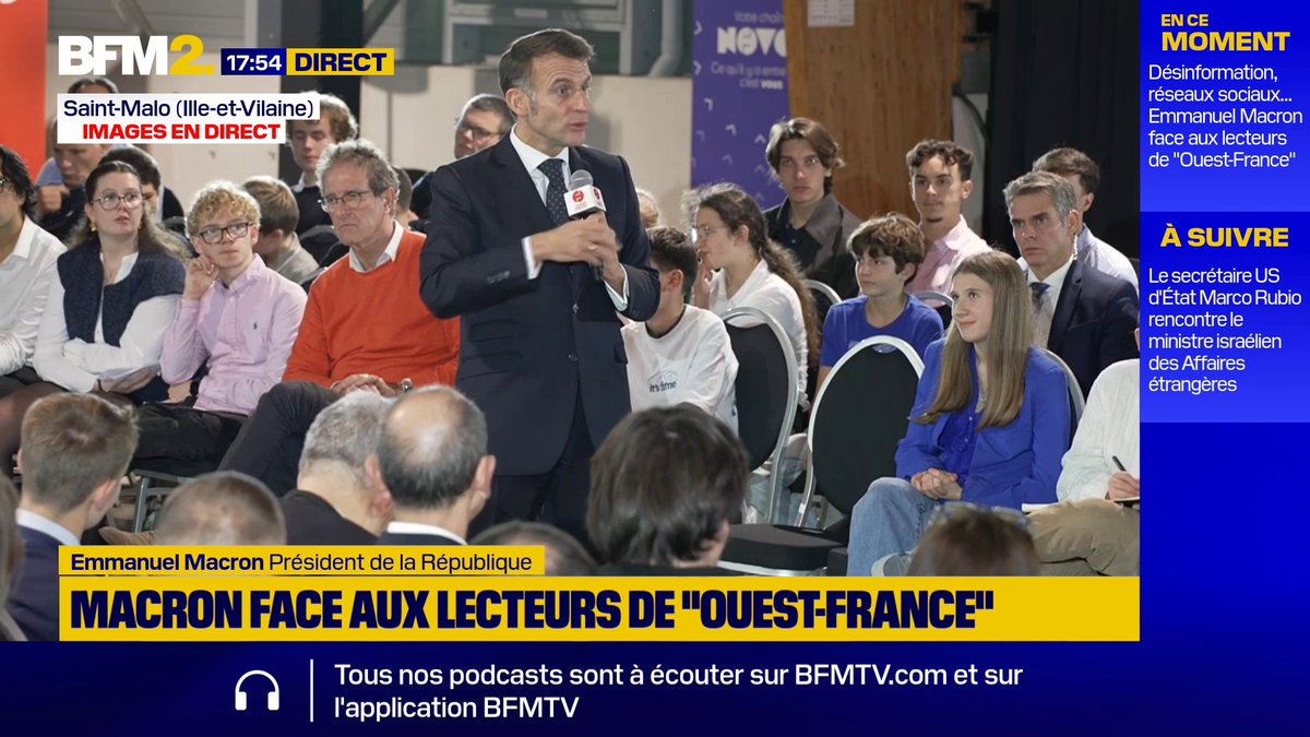 💬"Si on faisait ça, on ne serait plus dans une démocratie, ce serait un régime autoritaire" Label pour les médias: "Je n'ai jamais parlé de label d'État et je pense que ce serait la pire des solutions", assure Emmanuel Macron #BFM2
