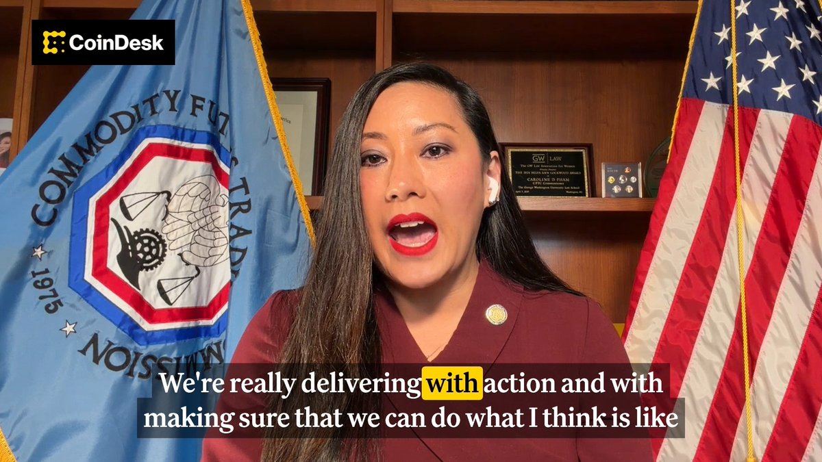 🎥 Acting CFTC Chair Caroline D. Pham claims the CFTC is "really delivering with action" after announcing the launch of the Digital Assets Pilot Program allowing digital assets to serve as collateral. 🤝 Figure x CoinDesk Media Network.