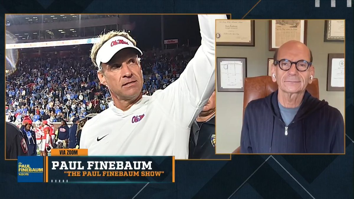 "Lane Kiffin is like that girlfriend in high school, you walk into the party and she's looking right over your shoulder at the quarterback." – Paul Paul Finebaum on Lane Kiffin leaving Ole Miss.