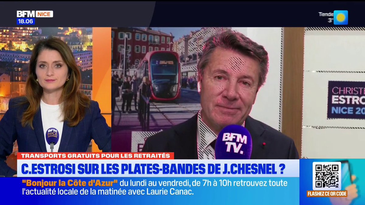 Transports gratuits pour les retraités – D’autres mesures pour la mobilité des Niçois . Christian Estrosi était notre invité ce soir sur BFM Nice Côte d’Azur