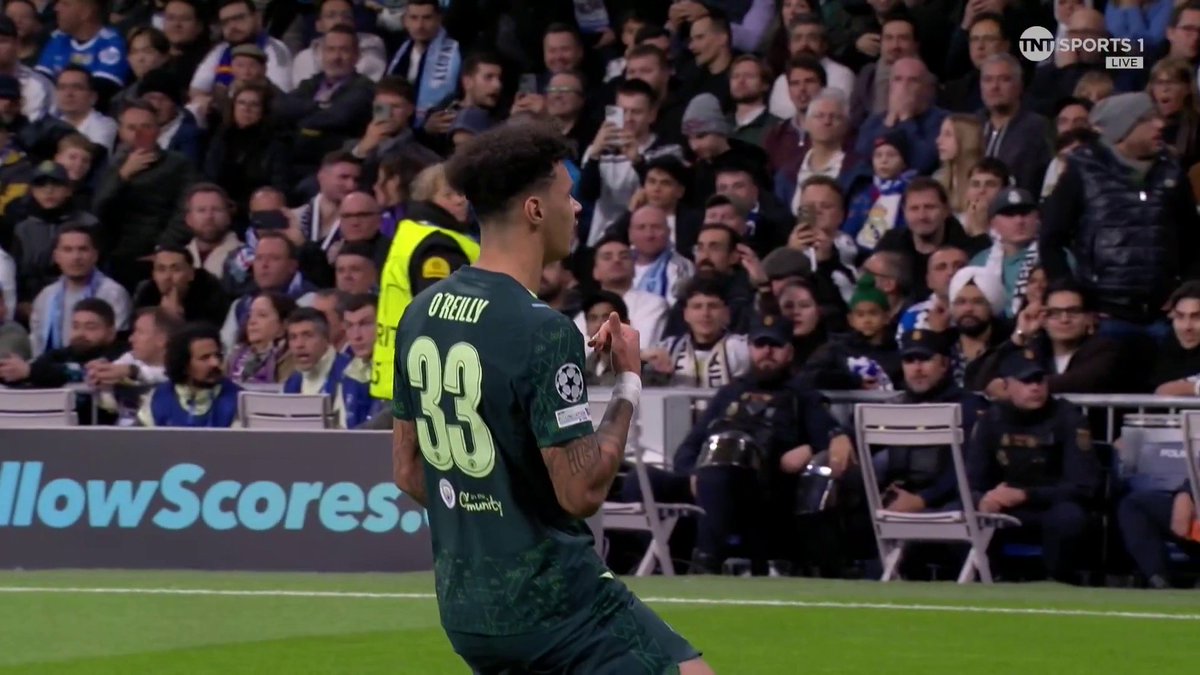 What a time to score your first Champions League goal! Nico O'Reilly reacts the quickest and Manchester City draw level in Madrid 👏 TNT Sports & discovery+ UK