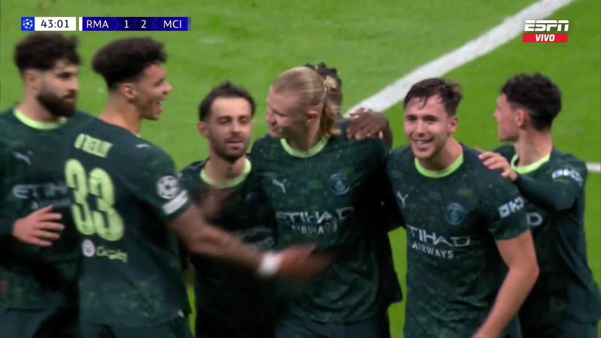 🏆🇳🇴 ERLING HAALAND Y EL MANCHESTER CITY SE LO DA VUELTA 2-1 AL REAL MADRID COMO VISITANTE. Ojo al festejo… 🥶