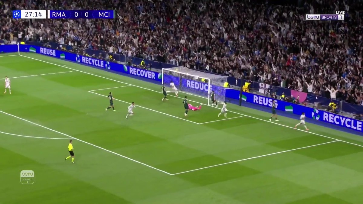 رودريغو يسجل هدف التقدم لصالح ريال مدريد ريال مدريد 1-0 مانشستر سيتي