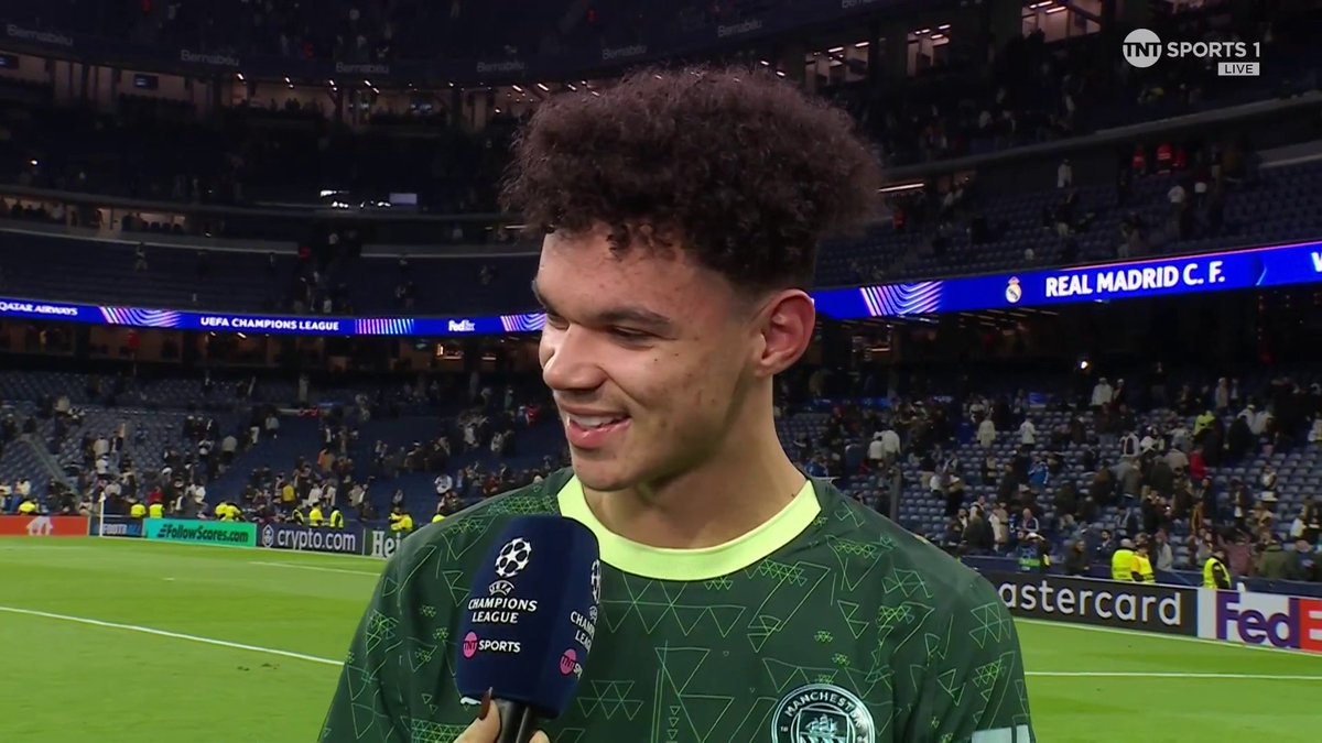 "It such a good feeling...He's [Haaland] been giving me a few tips!" Man of the match Nico O'Reilly on a 'special' first Champions League goal in Madrid 😮‍💨 TNT Sports &amp; discovery+ UK | Jules Breach