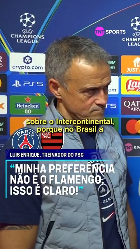 ⚠️ “Prefiro enfrentar o Pyramids (na final), que eu não conheço. Minha preferência não é o Flamengo, isso está claro.” “O Flamengo é um time muito bom, com um grande treinador. Prefiro o Pyramids.” 🎙️ Luis Enrique, técnico do PSG. 🎥 TNT Sports BR