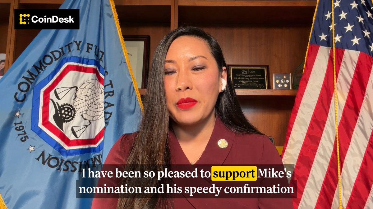 Passing The Torch 🔥 Caroline D. Pham is wrapping up her tenure as Acting Chair with one final, critical mission: Paving the way for Mike Selig and the CFTC’s expanded crypto mandate. 🤝 Midnight x CoinDesk Media Network.