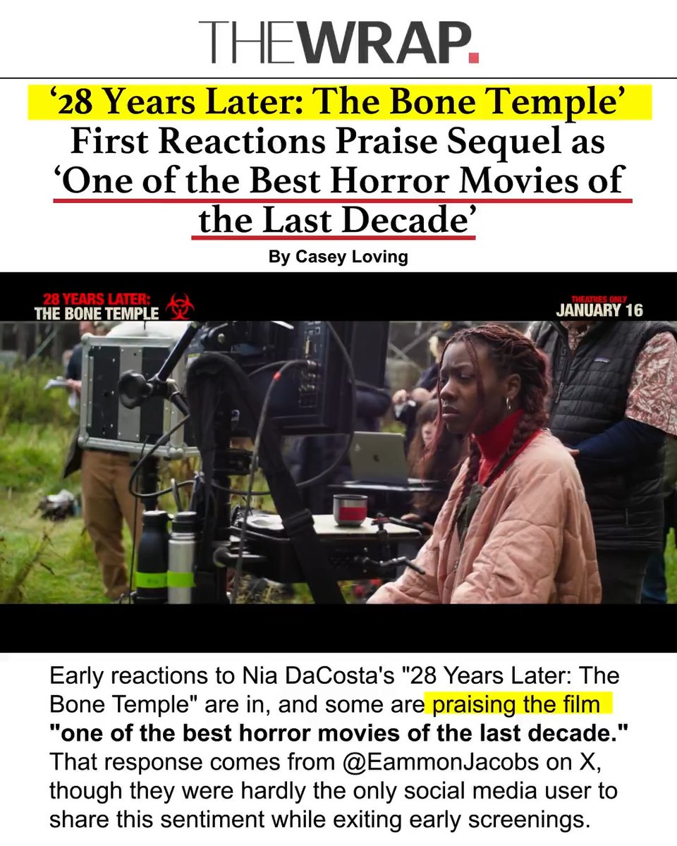 First audience reactions to #28YearsLater: The Bone Temple are in. Exclusively in movie theatres 1.16.26.
