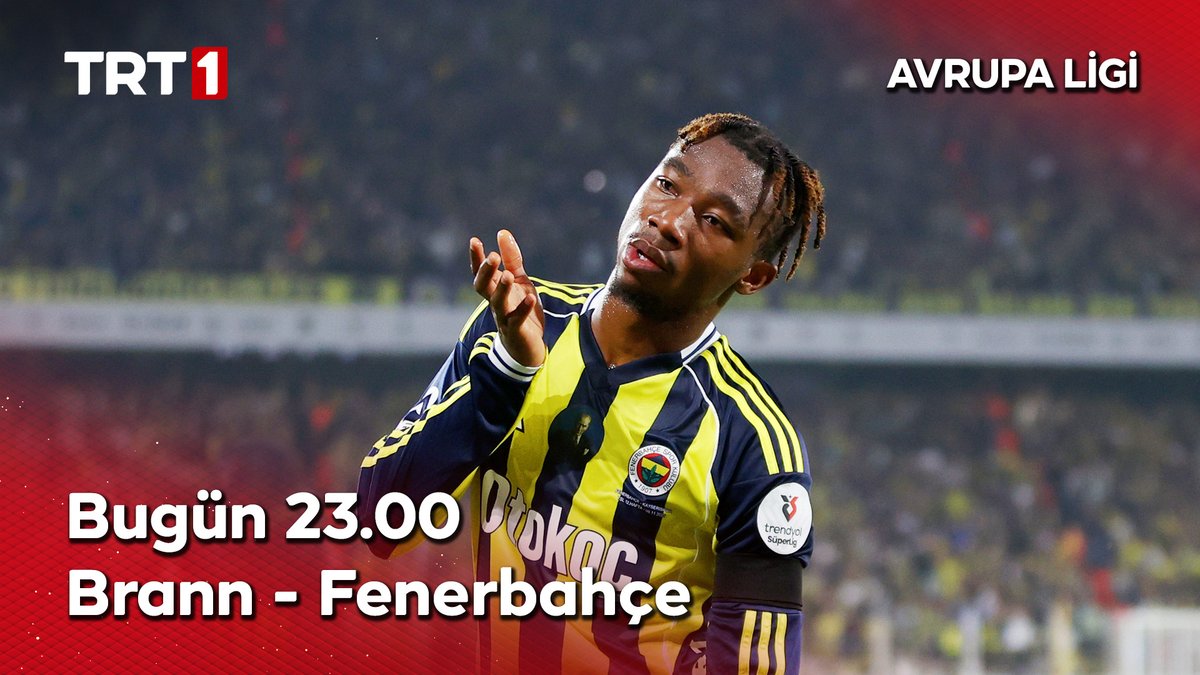 UEFA Avrupa Ligi’nde 8 puanla 20. Sırada yer alan temsilcimiz Fenerbahçe kritik maçta, aynı puandaki Norveç ekibi Brann ile deplasmanda karşılaşıyor.⚽🏆 Brann-Fenerbahçe maçı bugün saat 23.00’te TRT 1, tabii ve TRT Radyo 1’de!📺