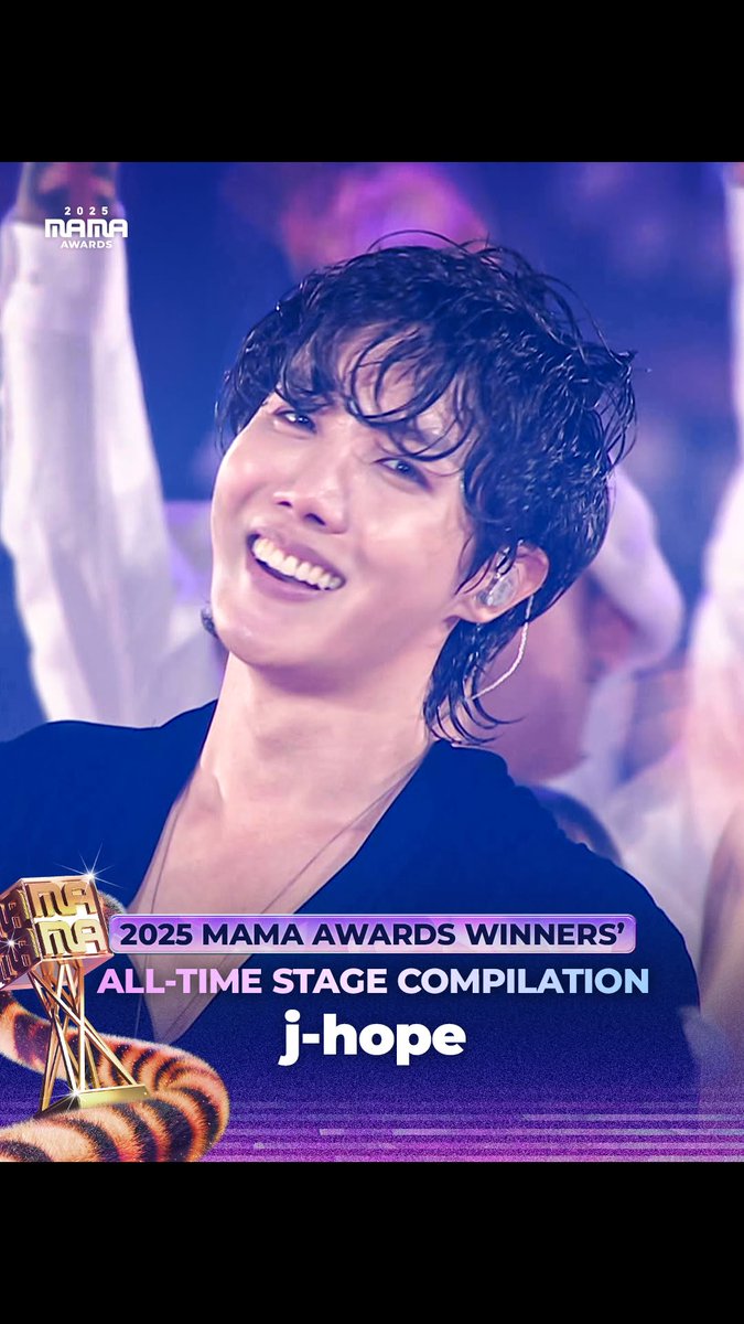 [#2025MAMA] WINNERS’ ALL-TIME STAGE #jhope Take a look at the iconic stage of j-hope who won 🏆FANS’ CHOICE MALE TOP 10 *Mnet K-POP Youtube에서 Full ver.을 확인하세요! HEAR MY ROAR, UH-HEUNG 2025 MAMA AWARDS #MAMAAWARDS #2025MAMAAWARDS