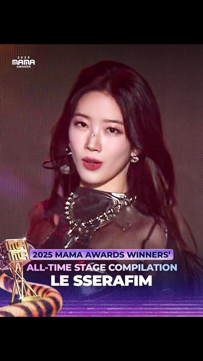 [#2025MAMA] WINNERS’ ALL-TIME STAGE #LESSERAFIM Take a look at the iconic stages of LE SSERAFIM who won 🏆FANS’ CHOICE FEMALE TOP 10 *Mnet K-POP Youtube에서 Full ver.을 확인하세요! HEAR MY ROAR, UH-HEUNG 2025 MAMA AWARDS #MAMAAWARDS #2025MAMAAWARDS