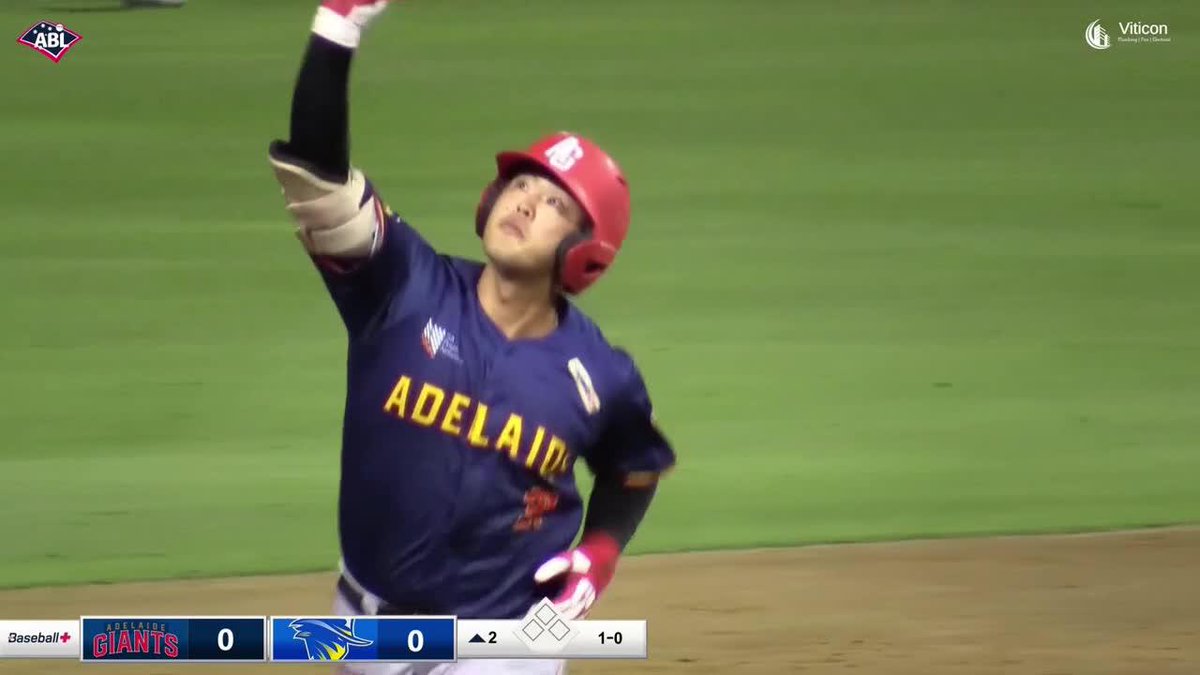 貫禄、そして華も溢れる☝️ オーストラリアでは2本目 荒巻悠が先制ホームランを放つ 🇦🇺オーストラリアン・ベースボール・リーグ 🆚バンディッツ×ジャイアンツ 📺️DAZN LIVE配信中 #ABL #だったらDAZN
