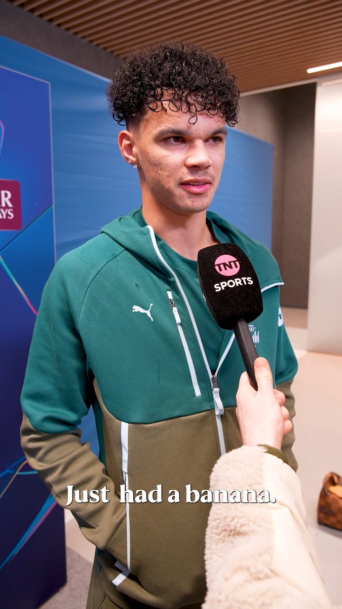 Still Ryan asking the important questions after Nico O'Reilly's first ever Champions League goal 🥣