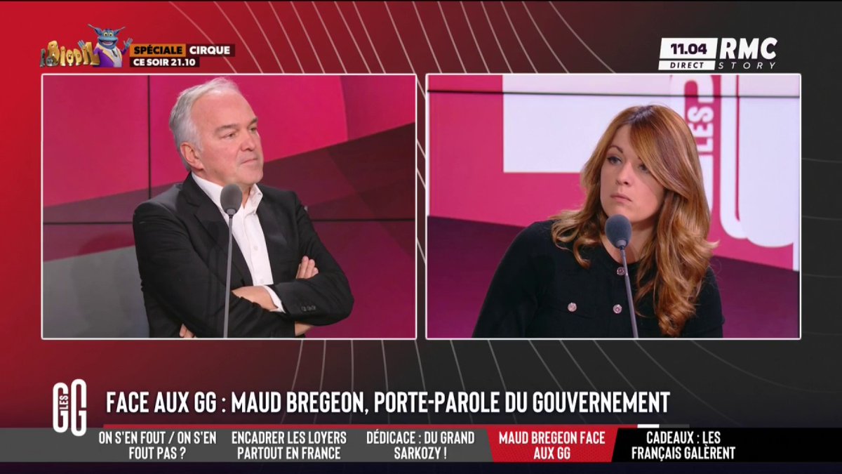 🎙️ Olivier Truchot : "C'est un budget gérontocrate ? Vous n'avez même pas diminué le remboursement des cures thermales..." 🎙️ Maud Bregeon, porte-parole du gouvernement : "Un, nous n'avons pas de majorité et deux, nous n'avons pas utilisé le 49.3 !" #GGRMC