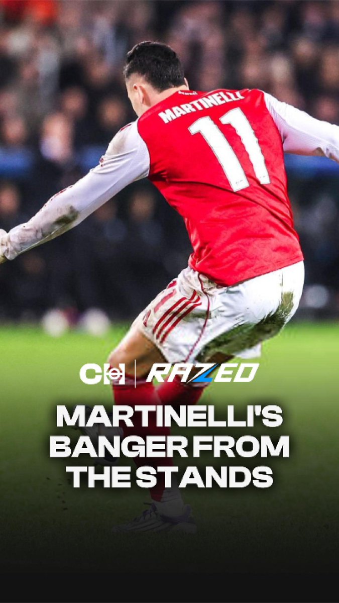 🎥 Gabriel Martinelli’s banger recorded by the travelling Arsenal fans. 💥